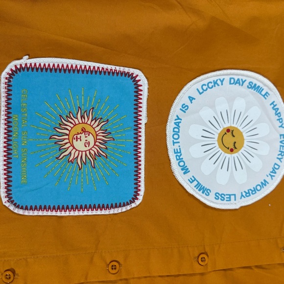 SHEIN Orange long sleeve button up - Picture 5 of 6